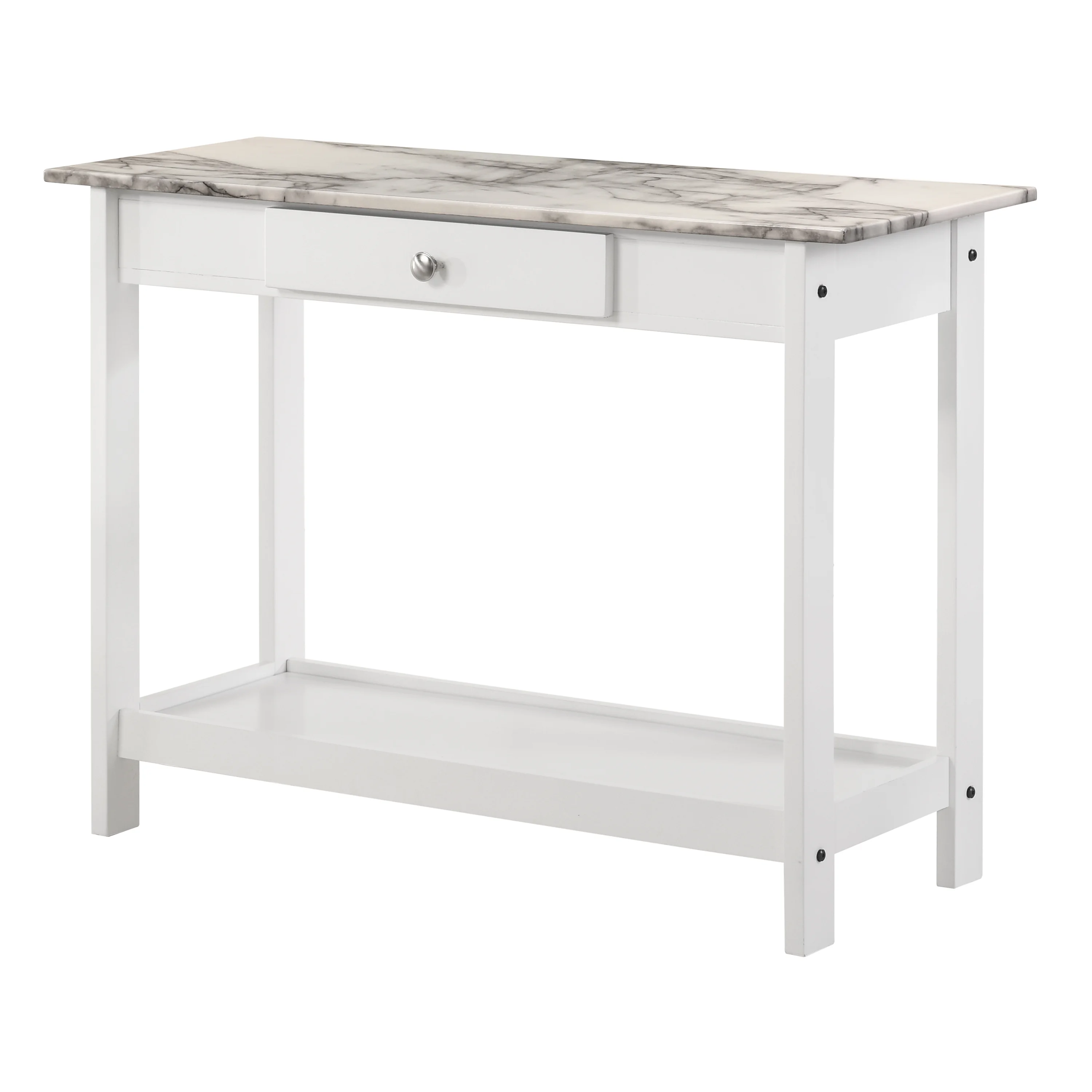 Umbra Indoor Storage Wood White Sofa Table for Living Room by Furniture of America