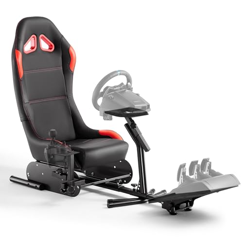 DIWANGUS Racing Simulator Cockpit Steering Wheel Stand with Seat Gaming Chair Sim Racing Cockpit for G29 G920 G923 G27 G25 T248X T248 T300RS T150 458 TX Xbox PS4 PS5 PC Accessories
