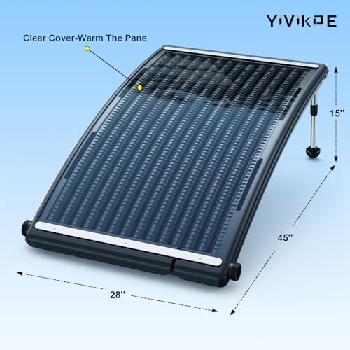 Curve Solar Pool Heater, Made for Above-Ground and Inground Pools, Includes Two Hoses & Clamps, Two Adapters