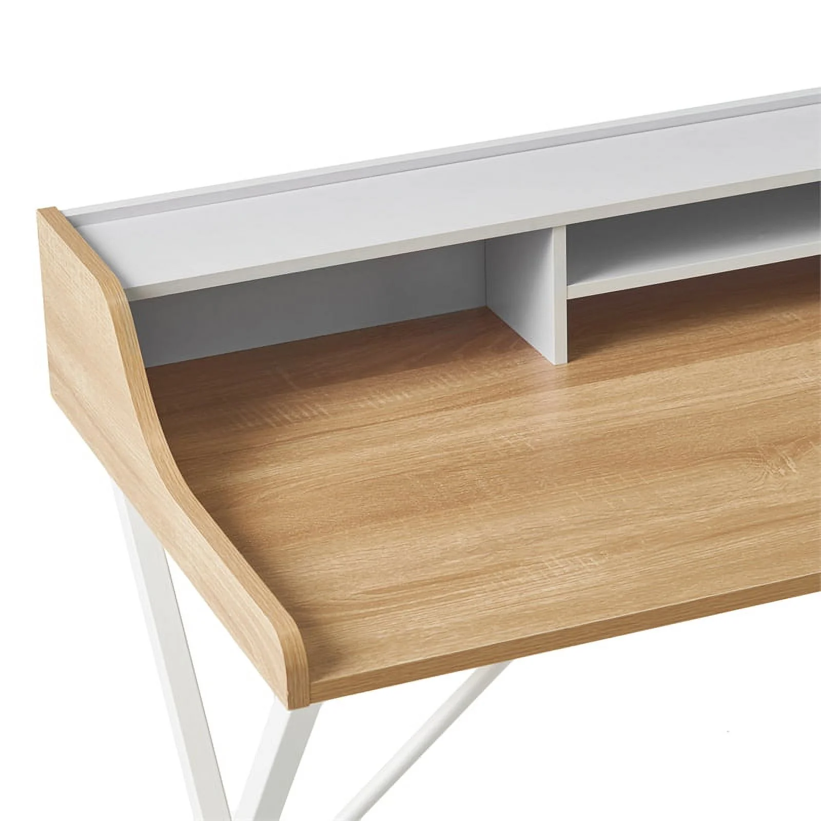 Noble House Aalto Modern Faux Wood Computer Desk in Oak and White