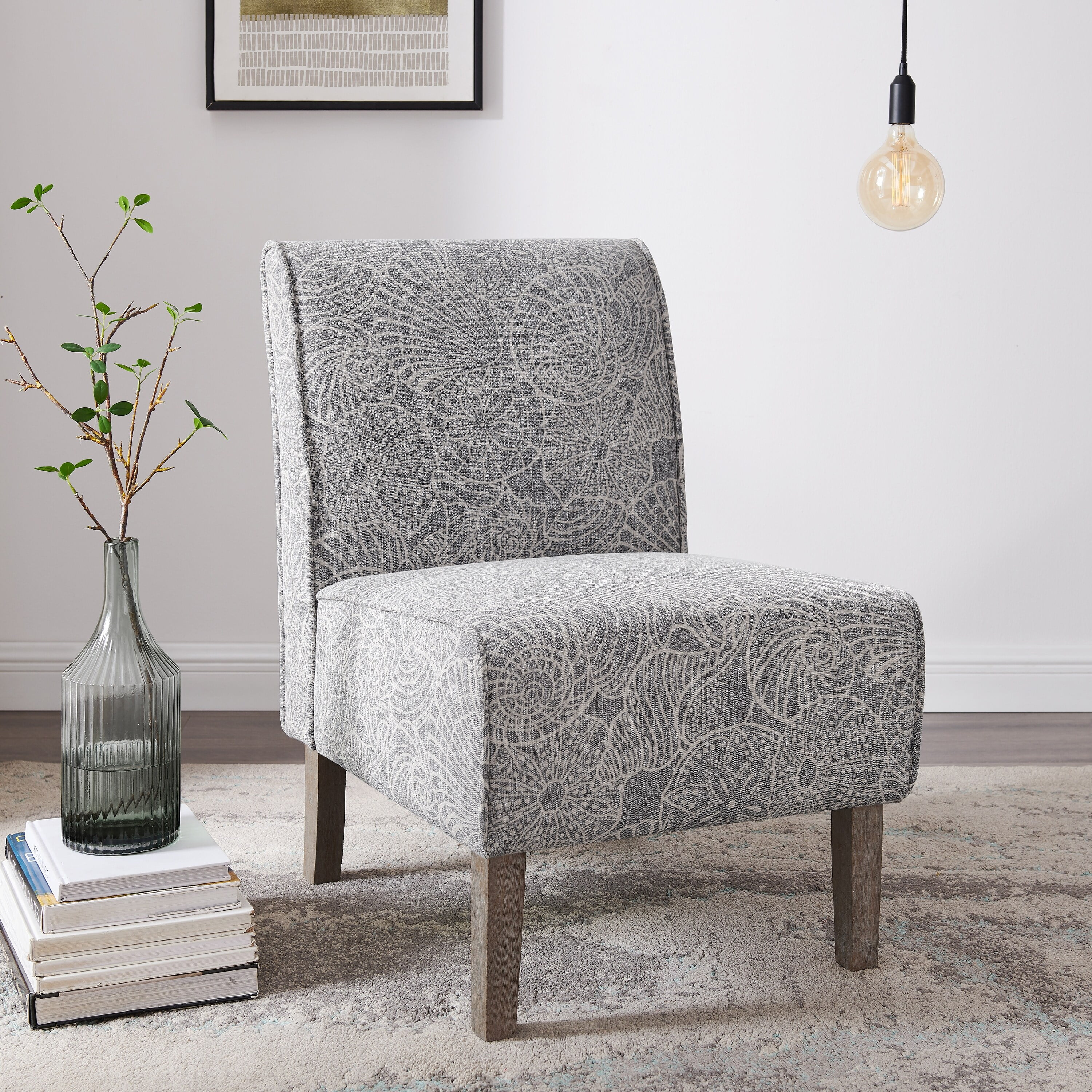 Linon Bradford Upholstered Stone Slipper Chair