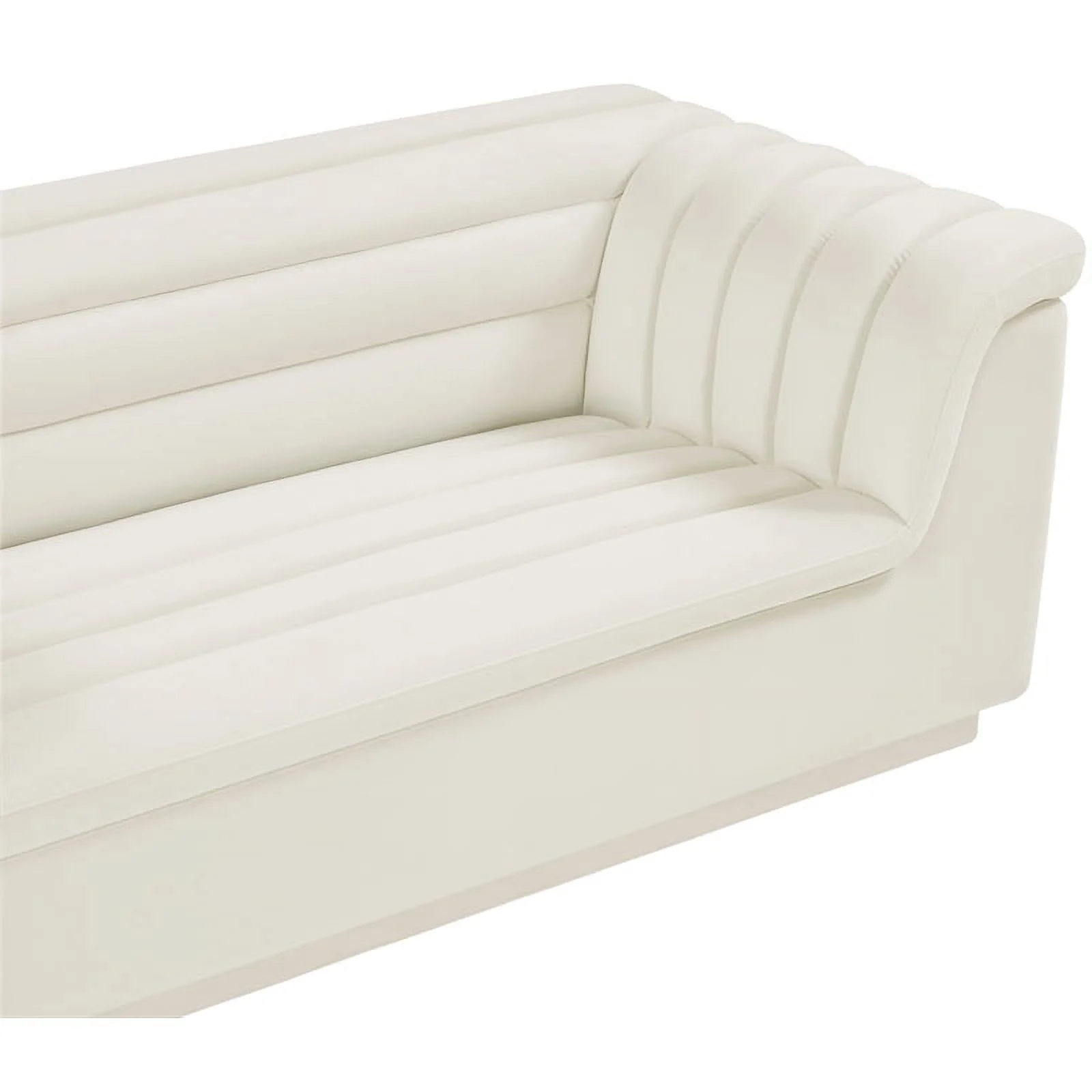 Meridian Furniture Cascade Cream Velvet Fabric Loveseat