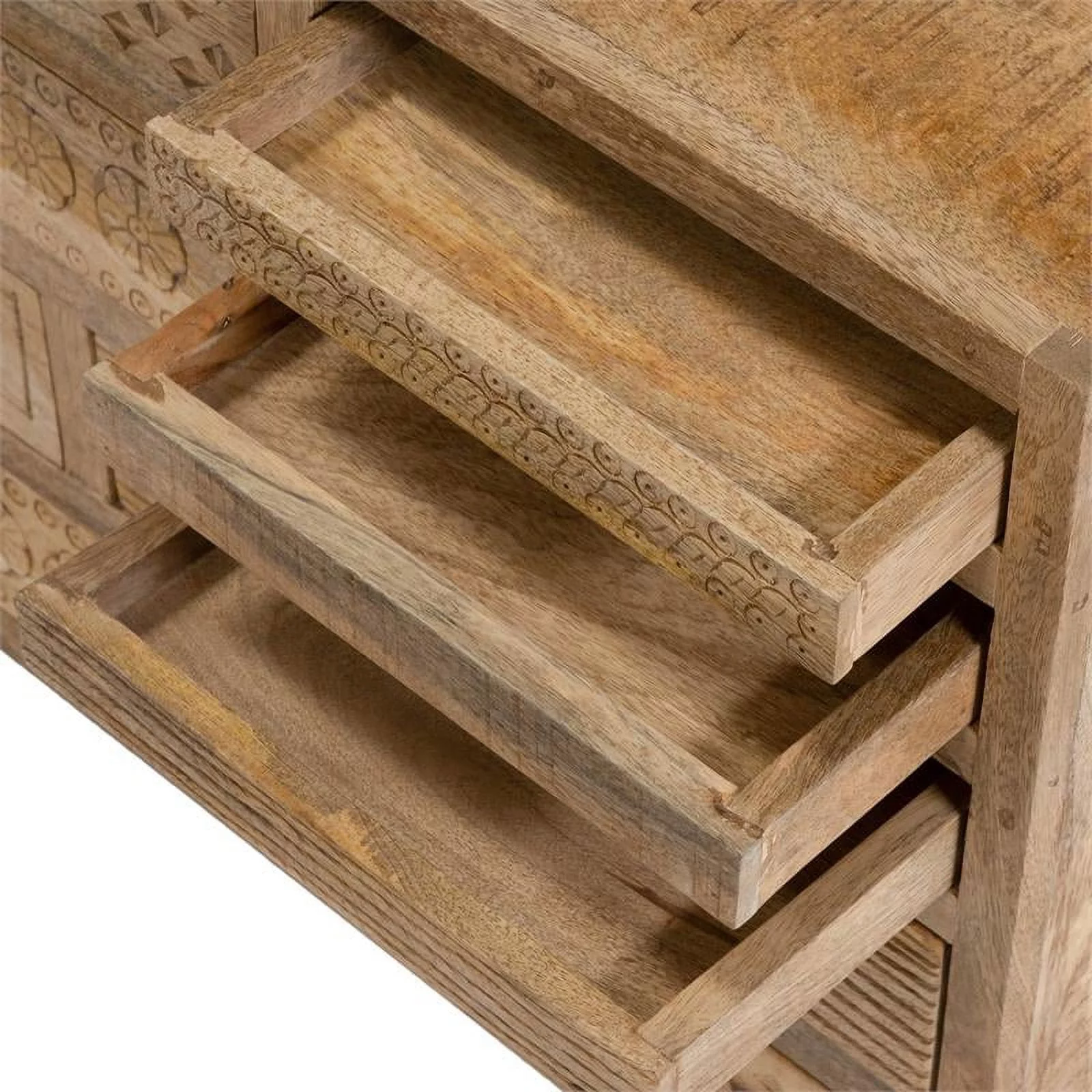 Furniture of America Druze Rustic Wood 9-Drawer Chest in Natural Tone