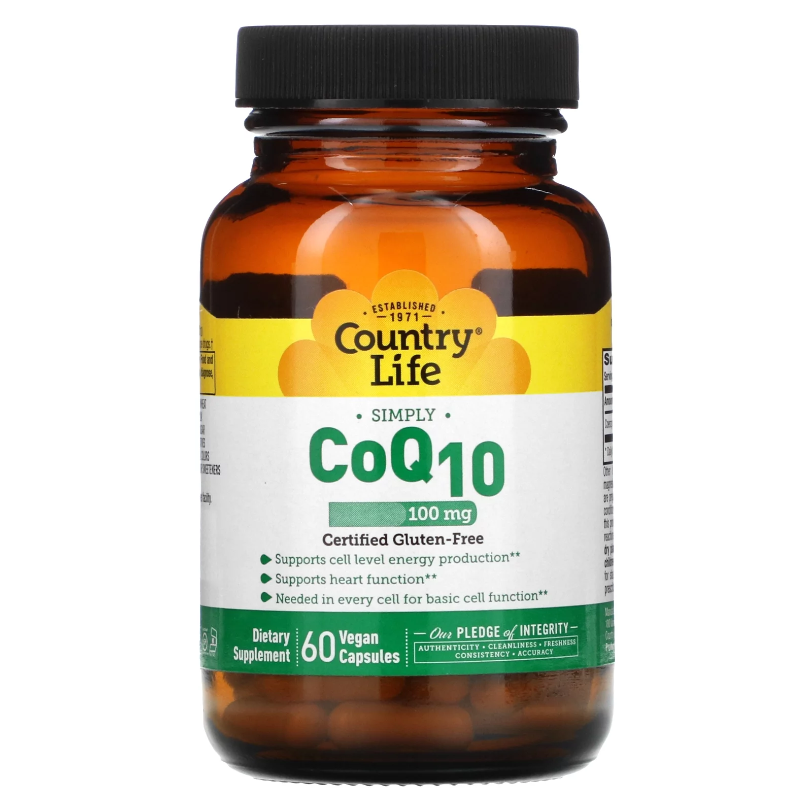 Simply CoQ10, 100 mg, 60 Vegan Capsules, Country Life