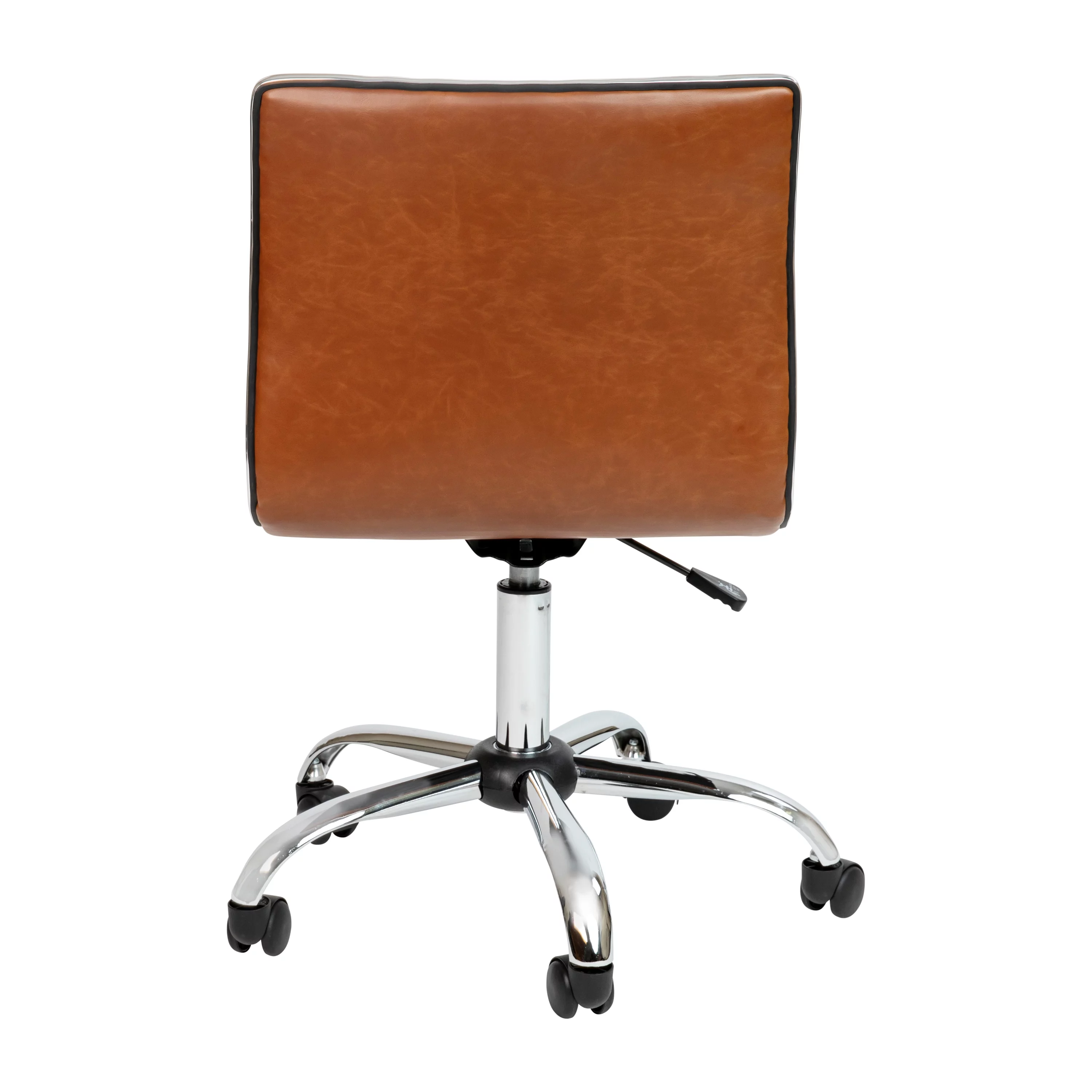 Emma + Oliver Low Back Designer Armless Brown Ribbed Swivel Task Office Chair, Desk Chair