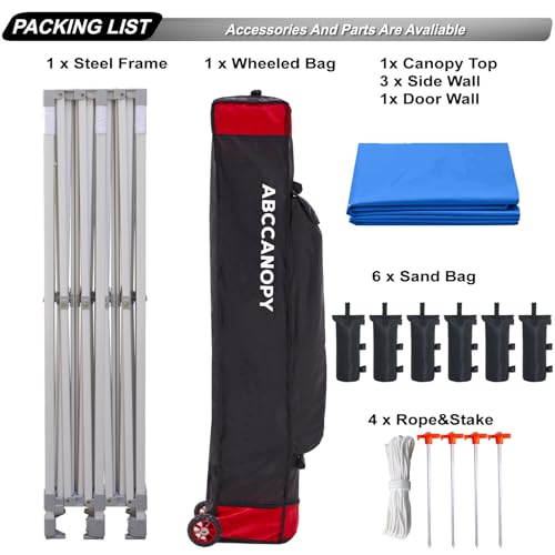 ABCCANOPY Easy Pop Up Canopy Tent with Sidewalls 10x10 Commercial -Series, White