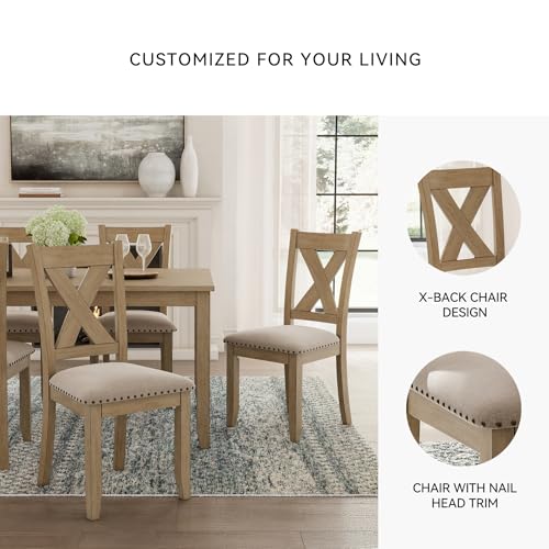 Signature Design by Ashley Caitbrook Rustic 7 Piece Dining Set, Include Table and 6 Chairs, Gray