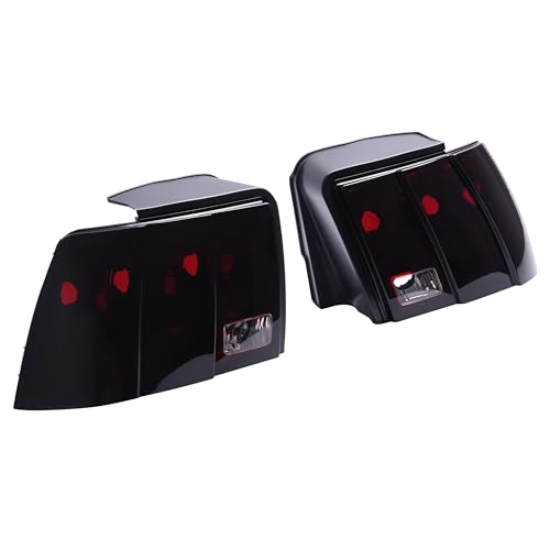 KUAFU Pair Tail Lights Compatible with 1999-2004 Ford Mustang Replacement for 3R3Z13404AA 3R3Z13405AA FO2818109 FO2819109 Rear Brake Lamps Red Smoke Lens Left & Right