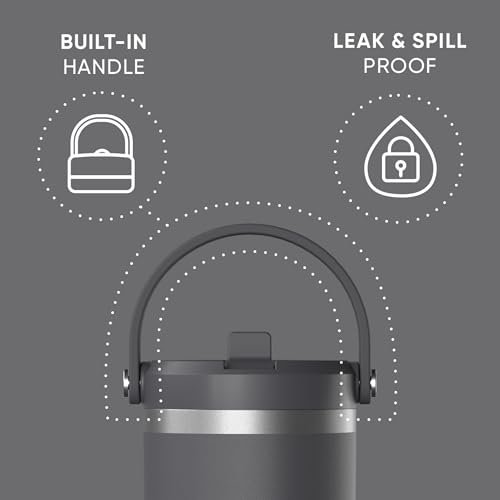 Hydrapeak Nomad 24 oz Tumbler with Handle and Straw Lid, Leakproof, Double Insulated, 24oz Cup Stainless Steel (Blush)