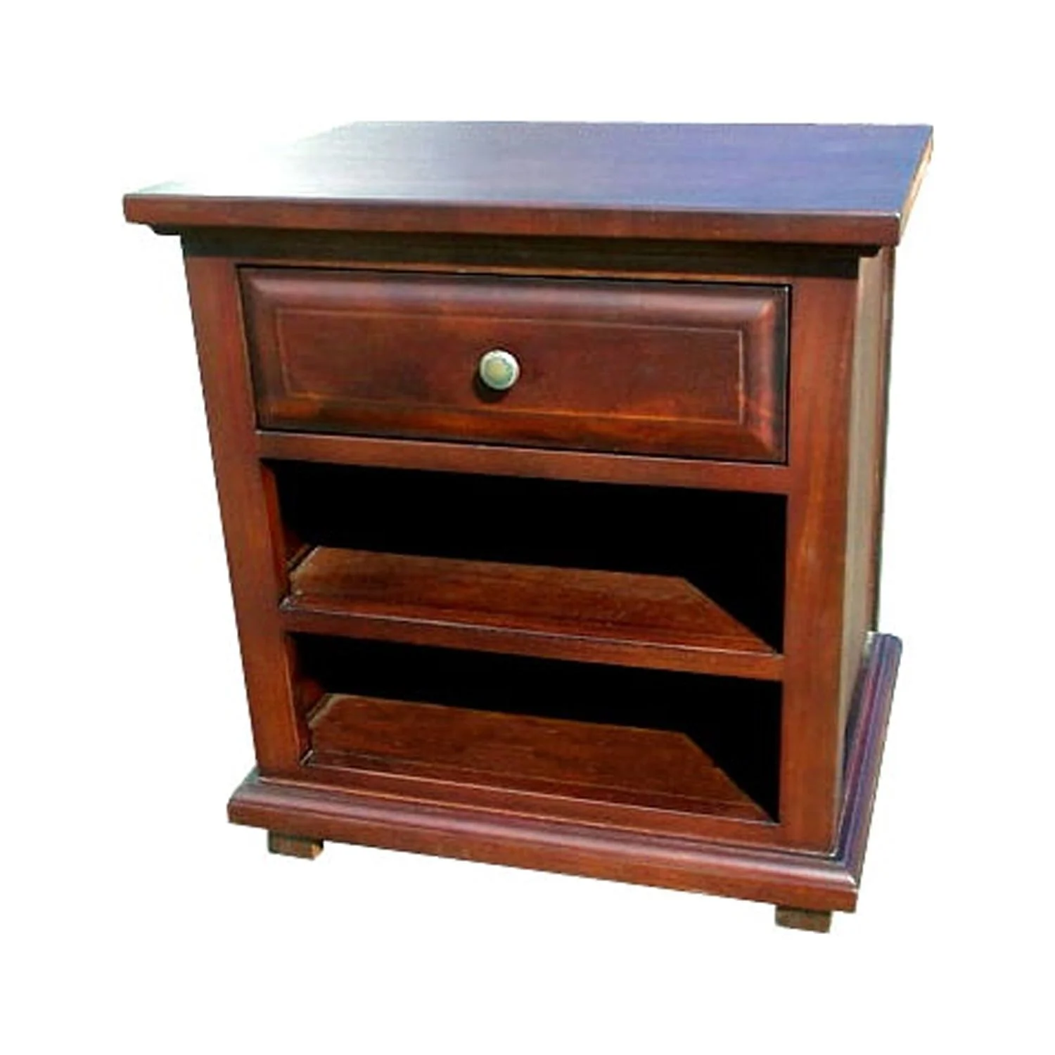 D-Art Collection Java Traditional Solid Mahogany Wood Nightstand in Dark Brown