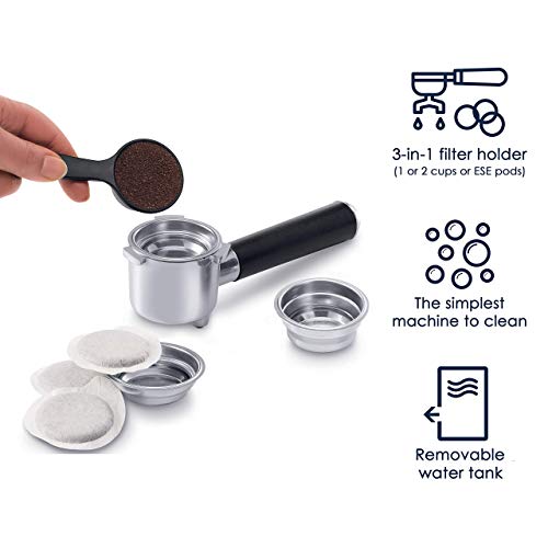 De'Longhi 15 Bar Pump Espresso and Cappuccino Machine with Premium Adjustable Frother, Stainless Steel, ECP3630