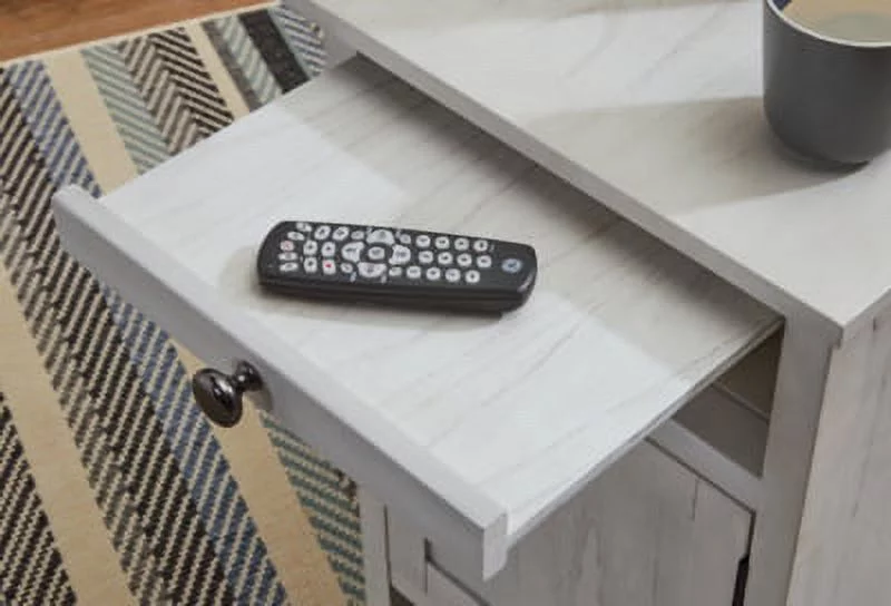 Signature Design by Ashley Casual Treytown Chairside End Table  Antique White