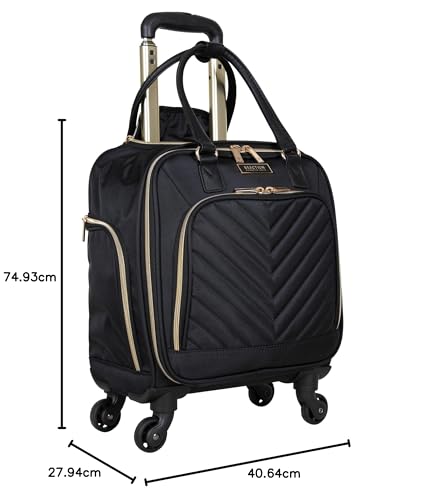 Kenneth Cole REACTION Chelsea Chevron Quilted Luggage, Black, 24-Inch Checked