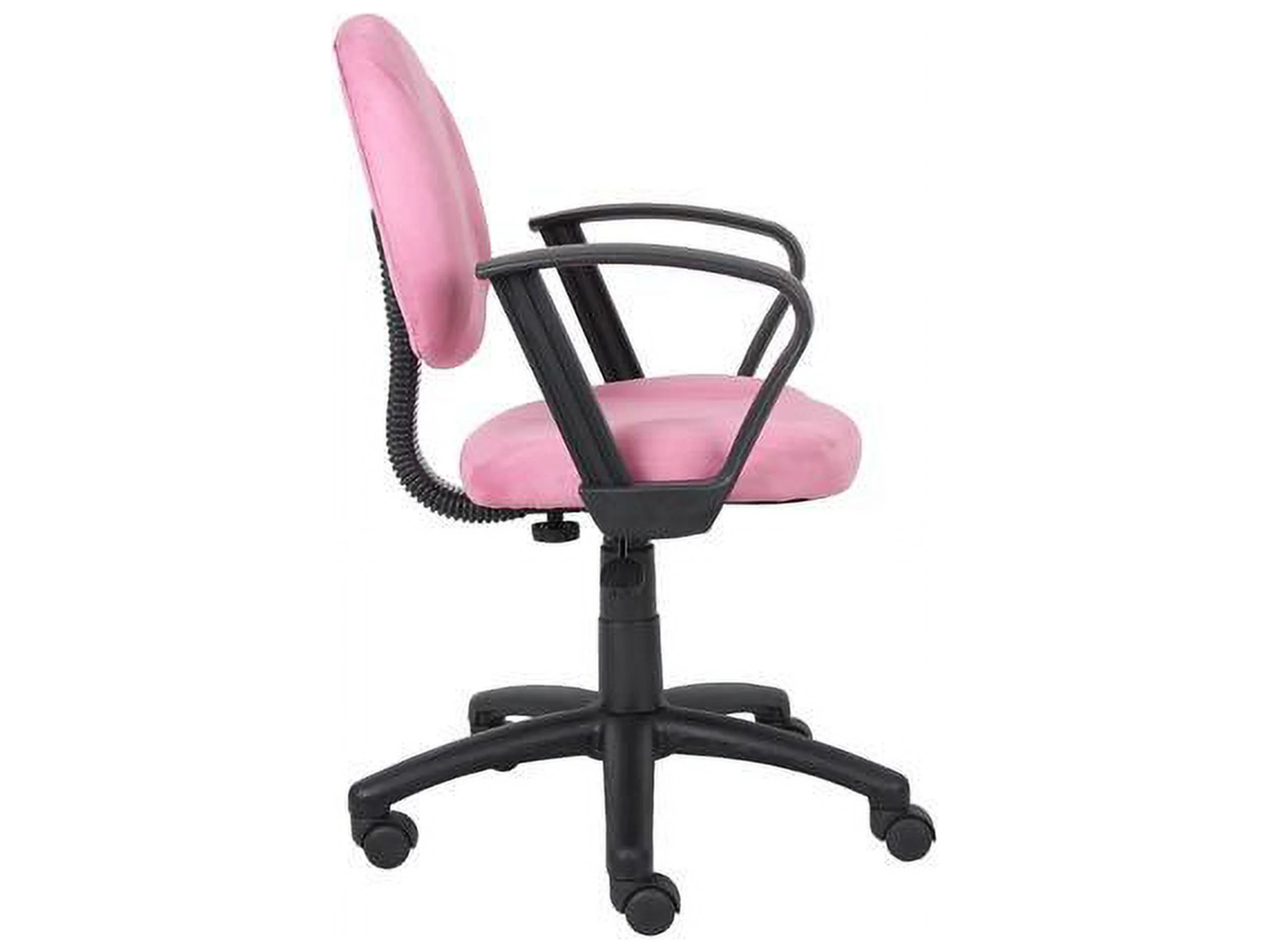 Boss Office Microfiber Deluxe Posture Chair with Loop Arms in Pink