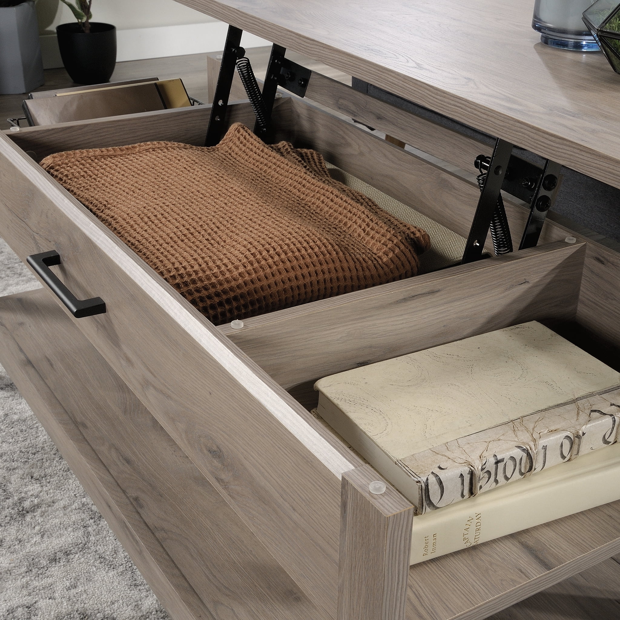 Sauder Summit Station Lift Top Coffee Table, Laurel Oak Finish