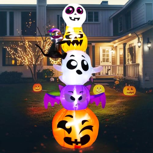 Meland Halloween Decorations Outdoor Inflatable - 8FT Halloween Inflatable Outdoor Decorations with Built-in LED Light,Inflatable Halloween Decorations for Yard Lawn Garden