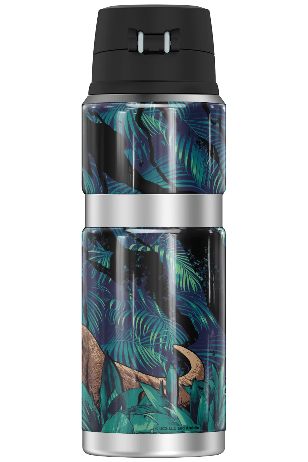 Jurassic World Neon Jungle T-Rex THERMOS STAINLESS KING Stainless Steel Drink Bottle, Vacuum insulated & Double Wall, 24oz