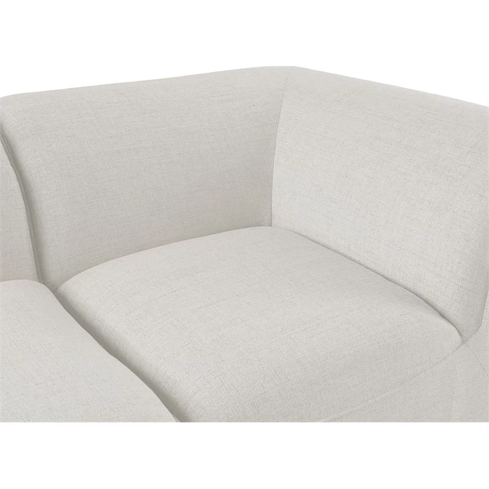 Meridian Furniture Miramar Cream Durable Linen Textured Modular Sofa
