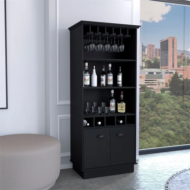 Dundee Bar Cabinet  Black Manufactured Wood