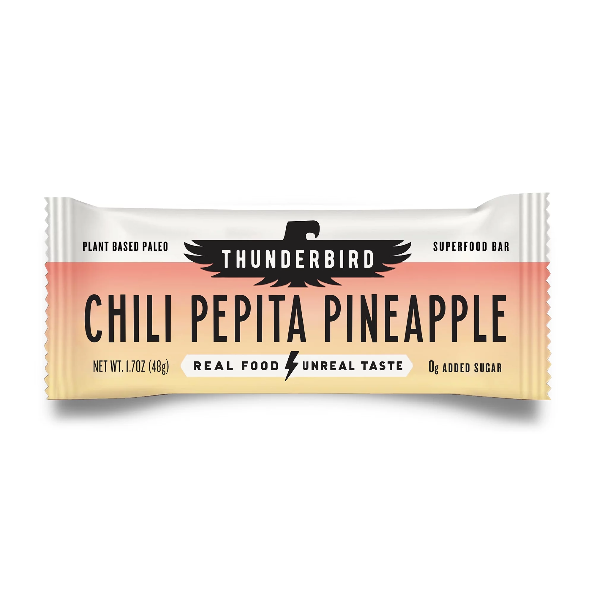 Thunderbird Real Food Energy Bars, Chili Pepita Pineapple, Plant Based Protein, 1.7 Ounce, Fruit & Nut Nutrition Bars - No Added Sugar, Grain and Gluten Free, Non-GMO, 12 Pack