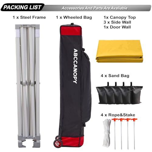 ABCCANOPY Easy Pop Up Canopy Tent with Sidewalls 10x10 Commercial -Series, White