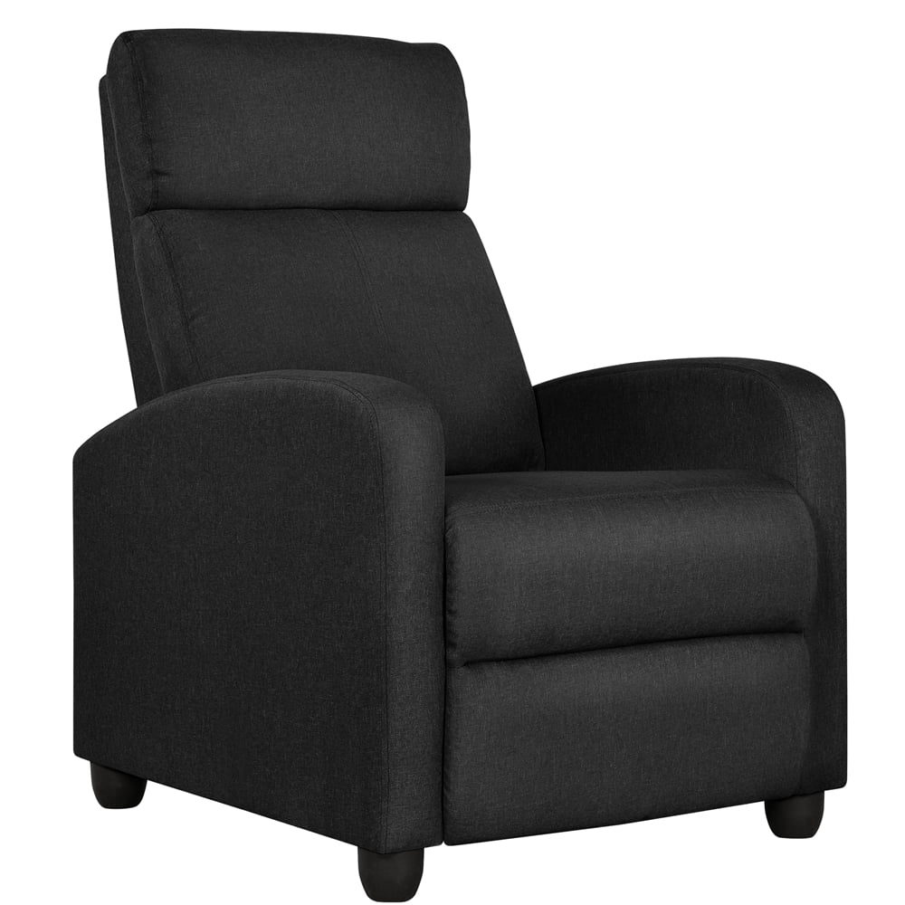 Topeakmart Adjustable Fabric Recliner Chair with Pocket Spring for Living Room, Black