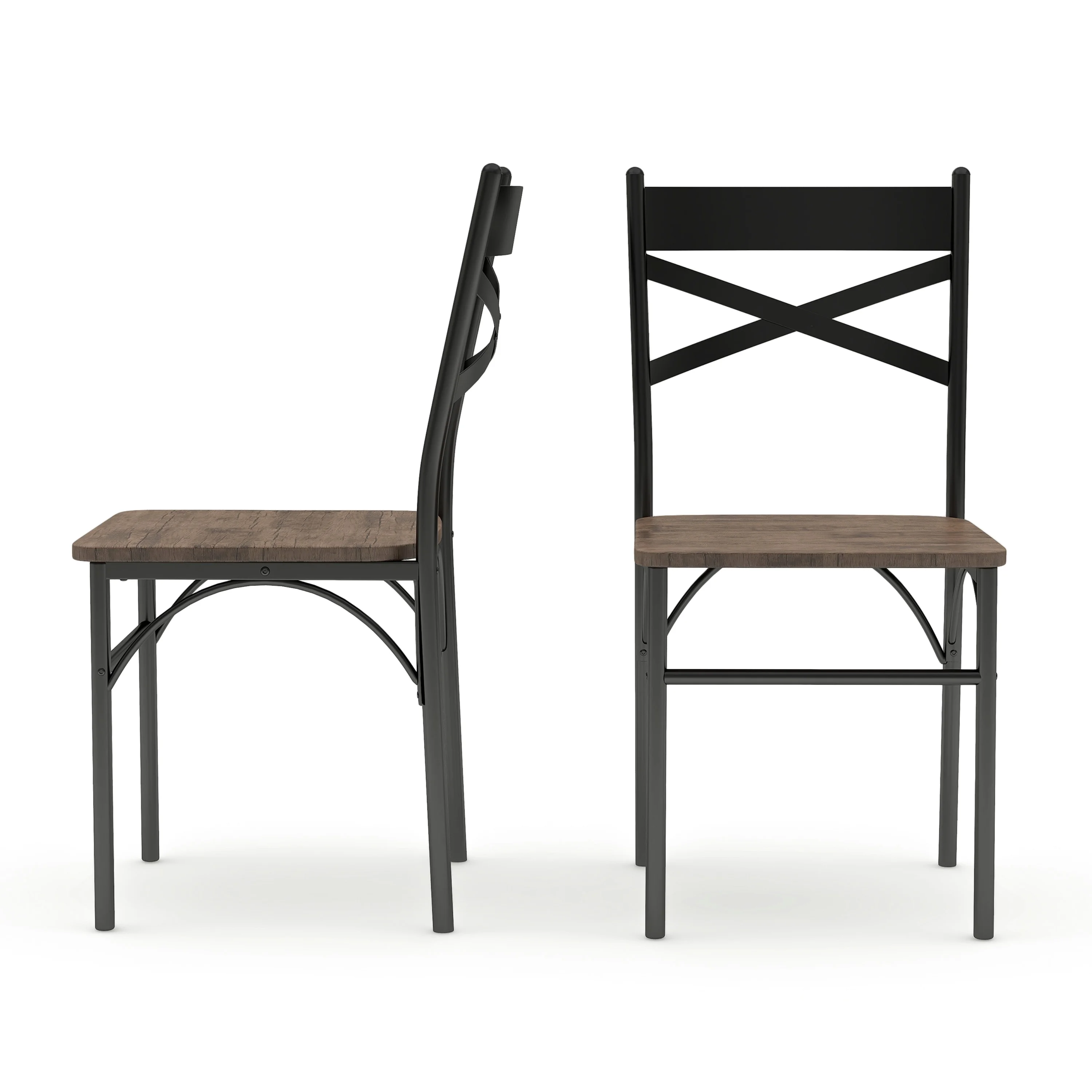 Denhour DH BASIC Small Space 2-Person Dining Set by  Natural Bronze Finish, Natural Finish