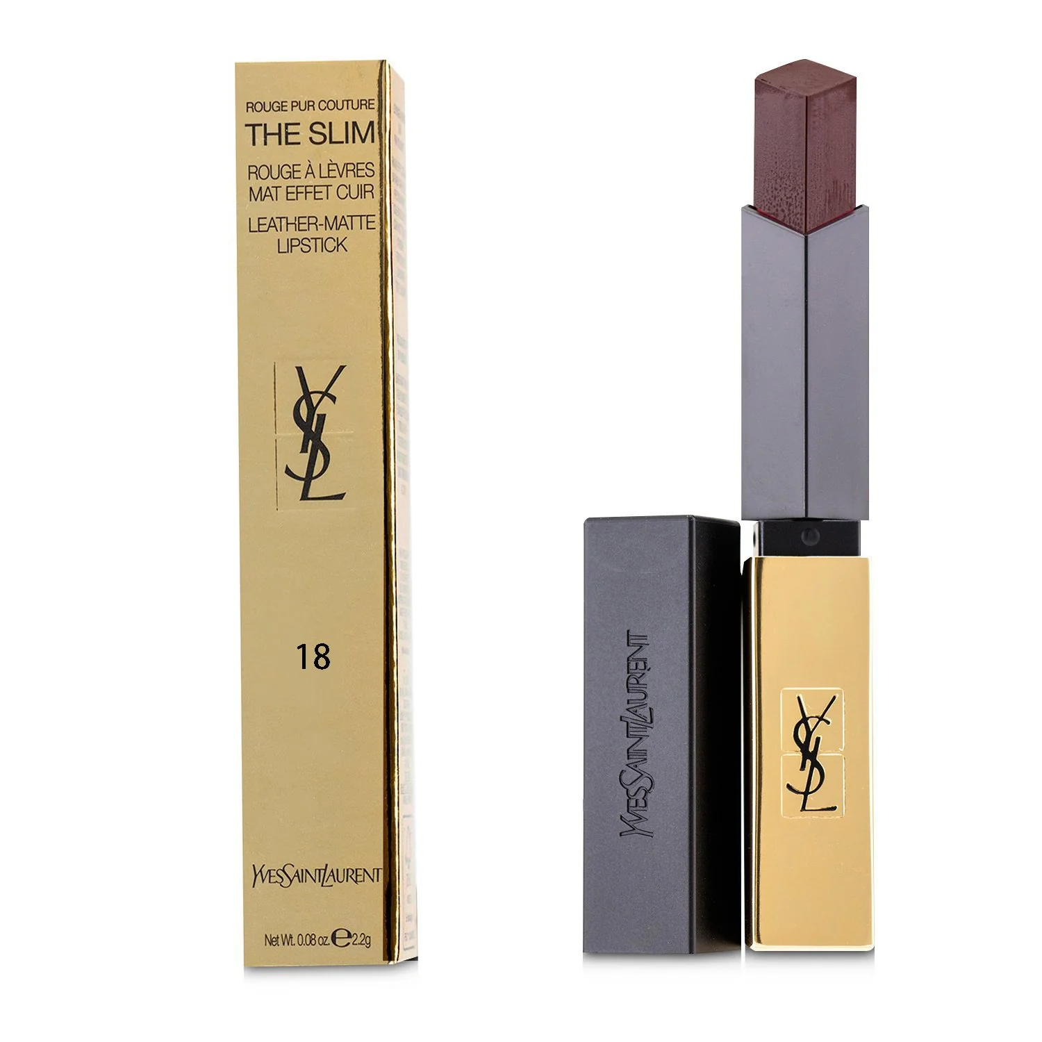 Yves Saint Laurent Rouge Pur Couture The Slim Leather Matte Lipstick - # 8 Contrary Fuchsia  2.2g/0.08oz