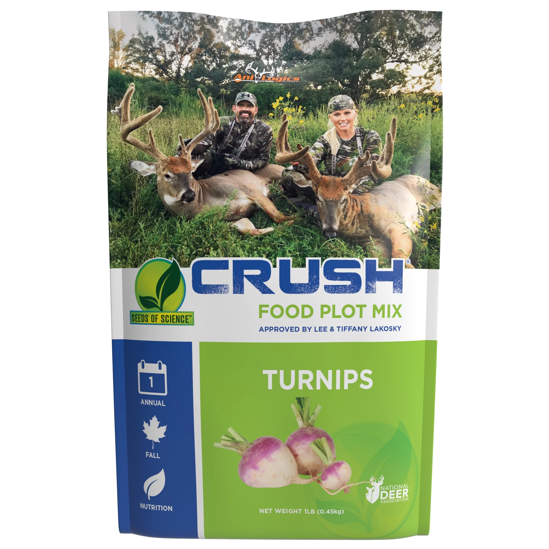 Ani-Logics Outdoors Crush Seeds of Science Turnips Animal Food Plot1 lb Bag, 3Pack