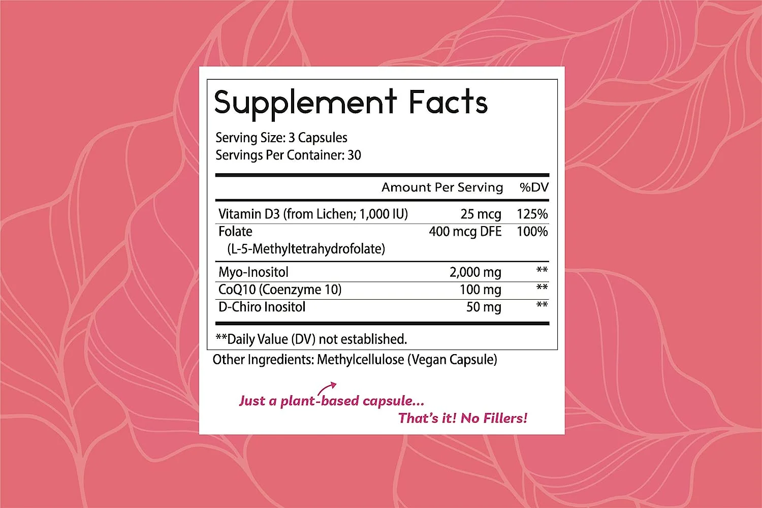 Thomas' all-natural Remedies MYO Inositol & D-Chiro Inositol Blend Supplement with Folate and Vitamin D3, Non-GMO, No Fillers, CoQ10, 90 Vegan Capsules.