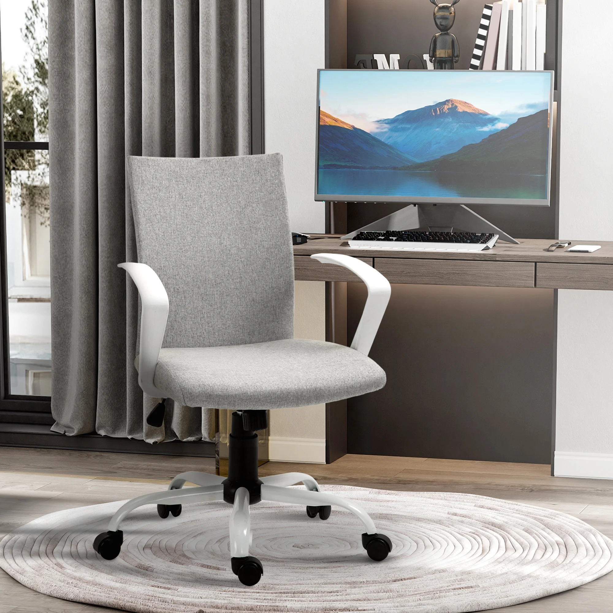 Vinsetto Mid-Back Ergonomic Office Chair with Adjustable Height
