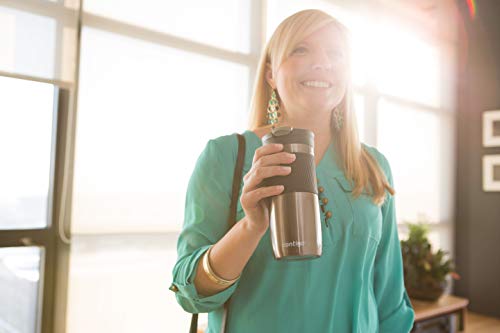 Contigo Byron Snapseal Travel Mug, Stainless Steel Thermal Mug, Vacuum Flask, Leakproof Tumbler, Coffee Mug with BPA Free Easy-Clean Lid, 590 ml, Black