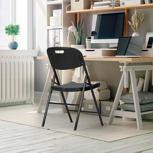 10 Pack Thicker 800 LBS White Folding Chairs, Commercial Grade Folding Chair, Foldable Chairs for Events