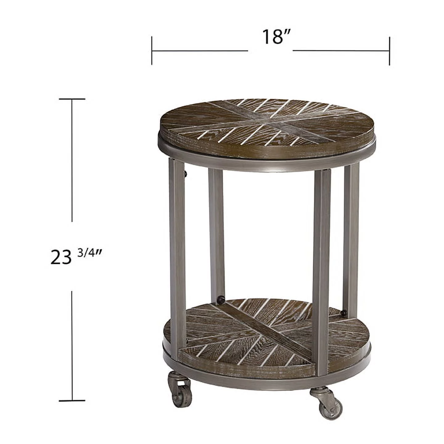 Southern Enterprises Archlyn Round End Table, Gray/Oak