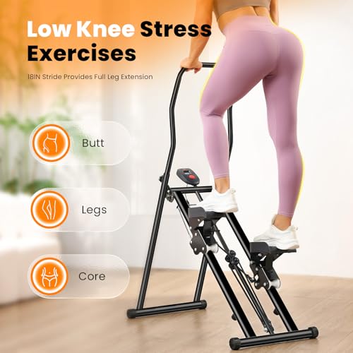 Vertical Climber, Pro Stair Stepper for Full-Body Workout, Compact & Foldable Cardio Exercise Stair Climber with Extended Step Range, Improved & Adjustable Handlebar & Pedals.