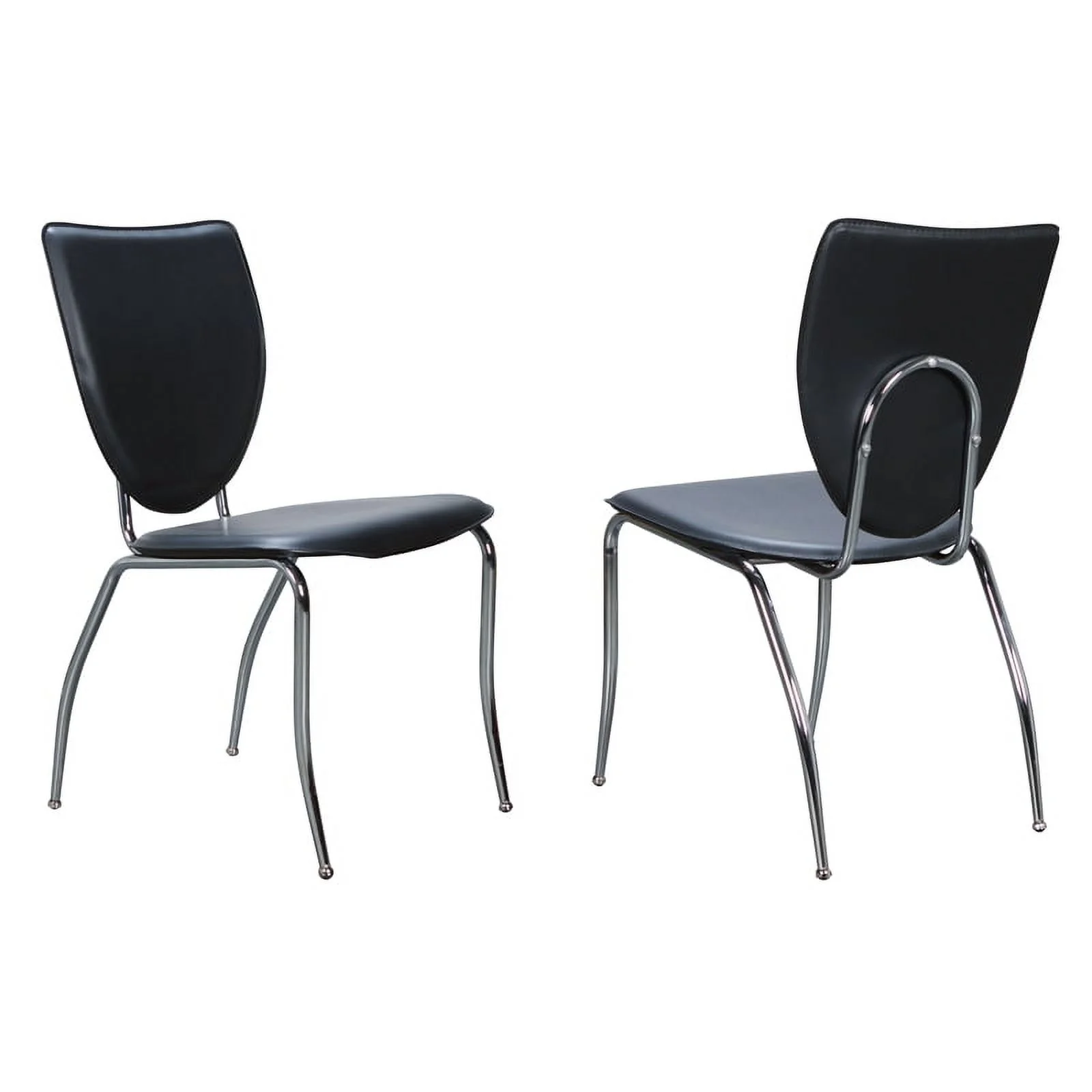 Riverbay Furniture Transitional Metal Stacking Side Chairs Set of Two in Black