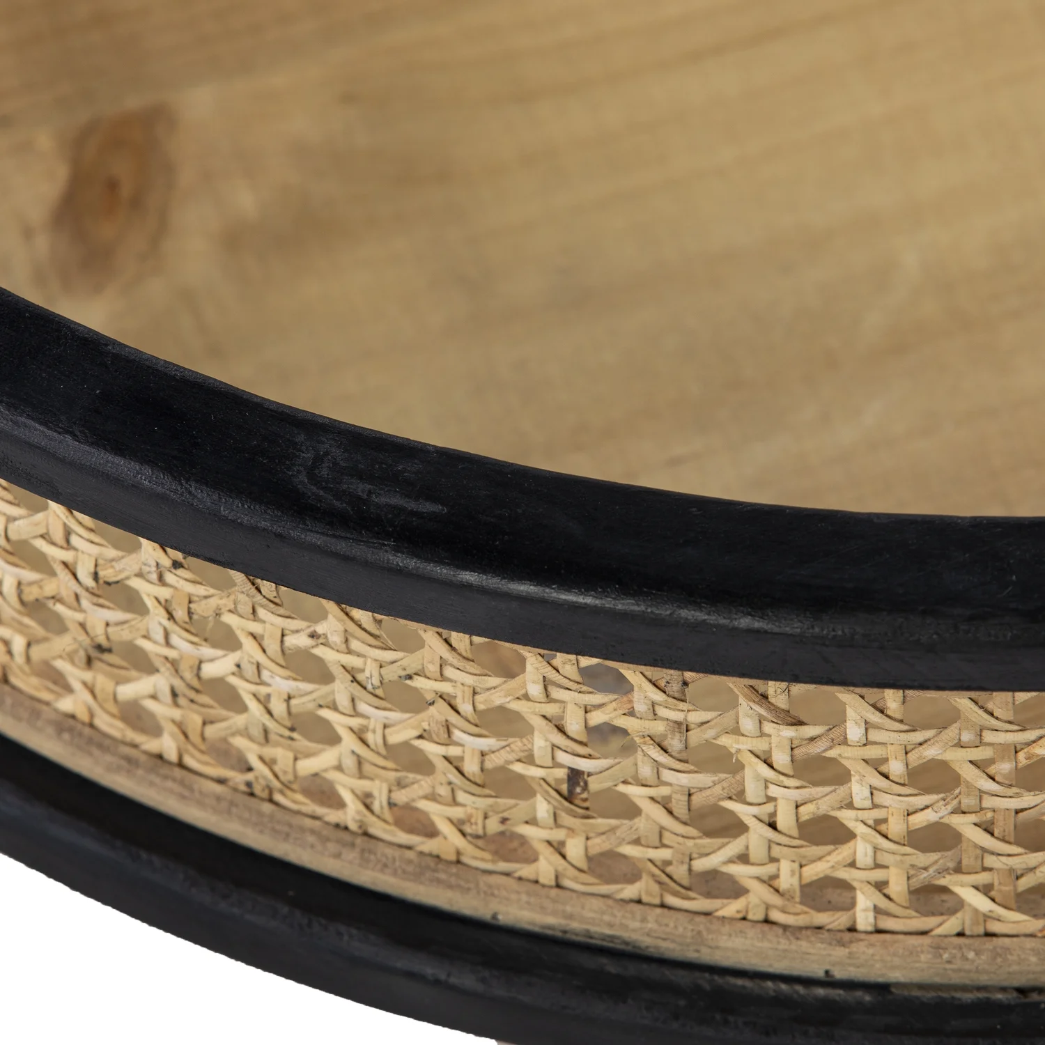 Southern Enterprises Broadmont 2-Piece Round Rattan Accent Table Set in Natural