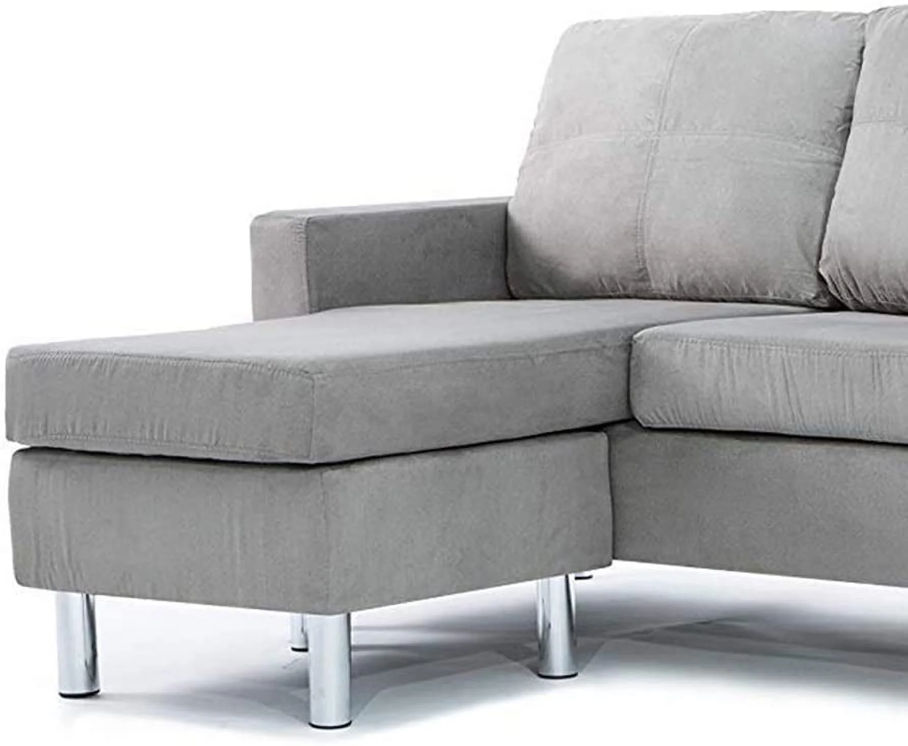 Popular Roma Furniture Small Space Modern Sectional Sofa  Gray