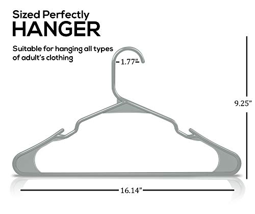 Utopia Home Clothes Hangers 50 Pack - Plastic Hangers Space Saving - Durable Coat Hanger with Shoulder Grooves (White)