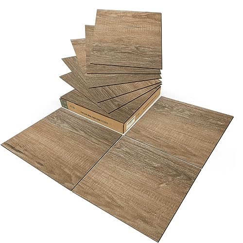 Art3d Peel and Stick Vinyl Floor Tiles 30-Pack 12 x 12 inch, Self Adhesive Waterproof Flooring Wood Planks for Kitchen, Dining Room, Bedrooms, Cover 30 Sq. Ft, Taupe Ash