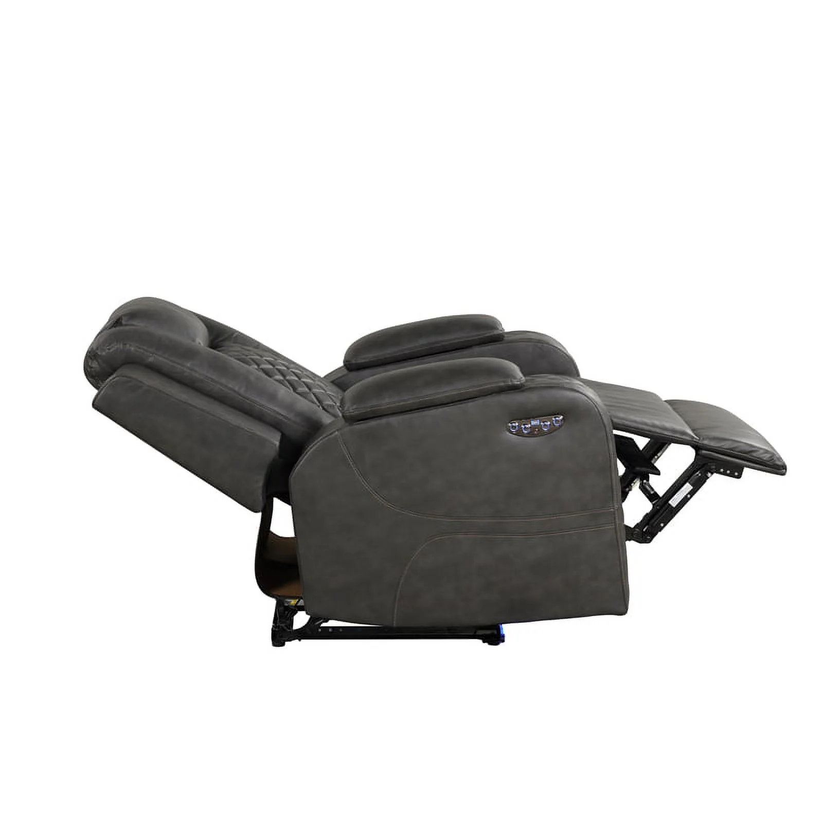 Benz LED & Power Recliner 3 PC Made With Faux Leather in Gray