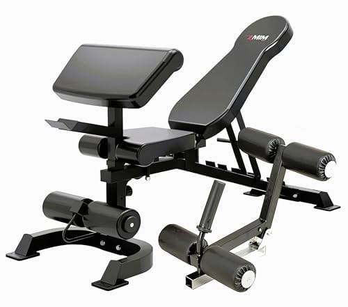 MiM USA Hercules EX Commercial All in One Gym Machine w/400 lb Weight Stack Jammer Arms Adj Bench Leg Press Leg Extension Arm Curl LAT Seat Complete Attachment
