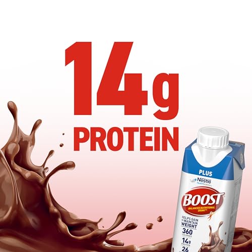 BOOST Plus Nutritional Drink, Rich Chocolate, 8 fl oz (Pack of 24)