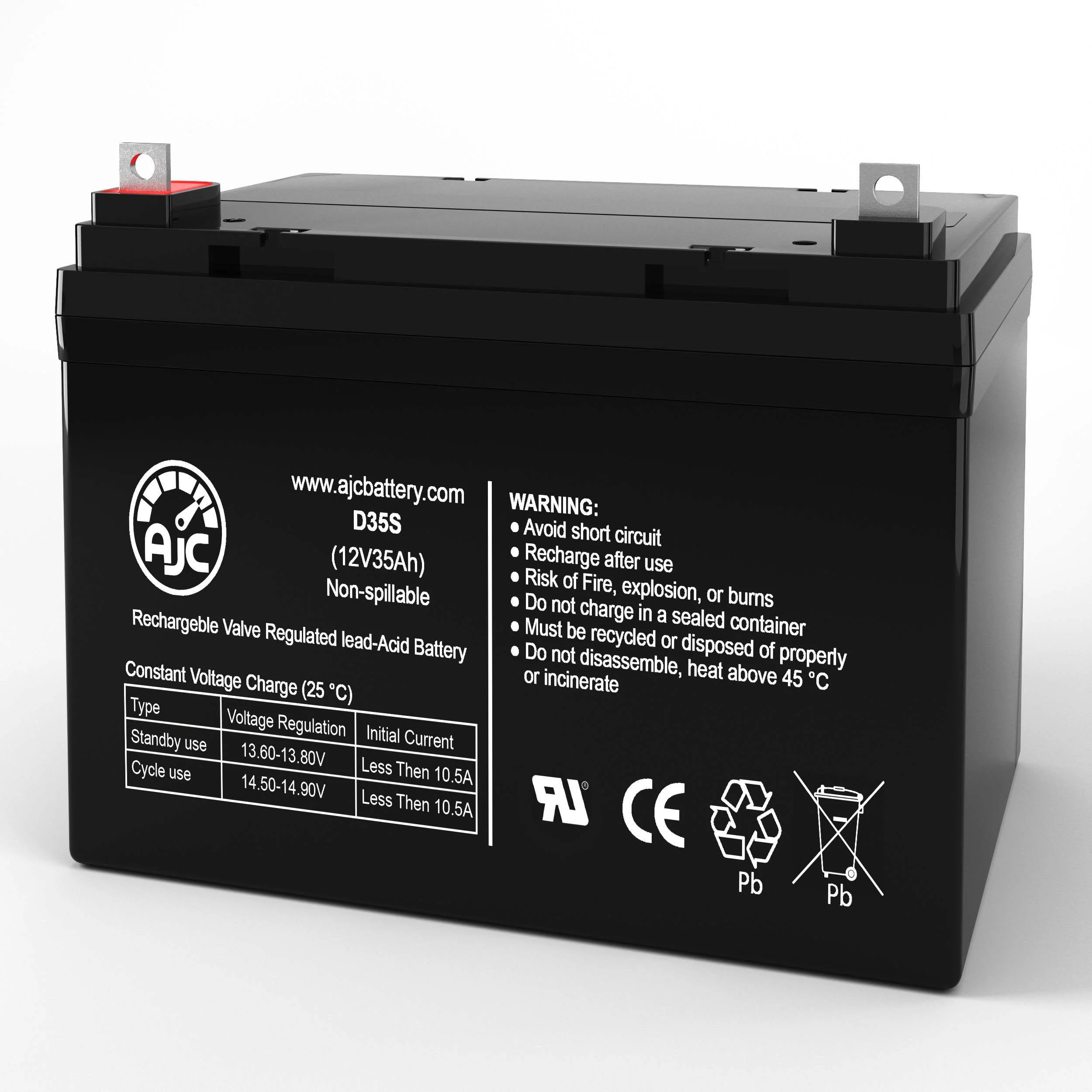 MK MU-1 SLDG 12V 35Ah Sealed Lead Acid Battery - This Is an AJC Brand Replacement