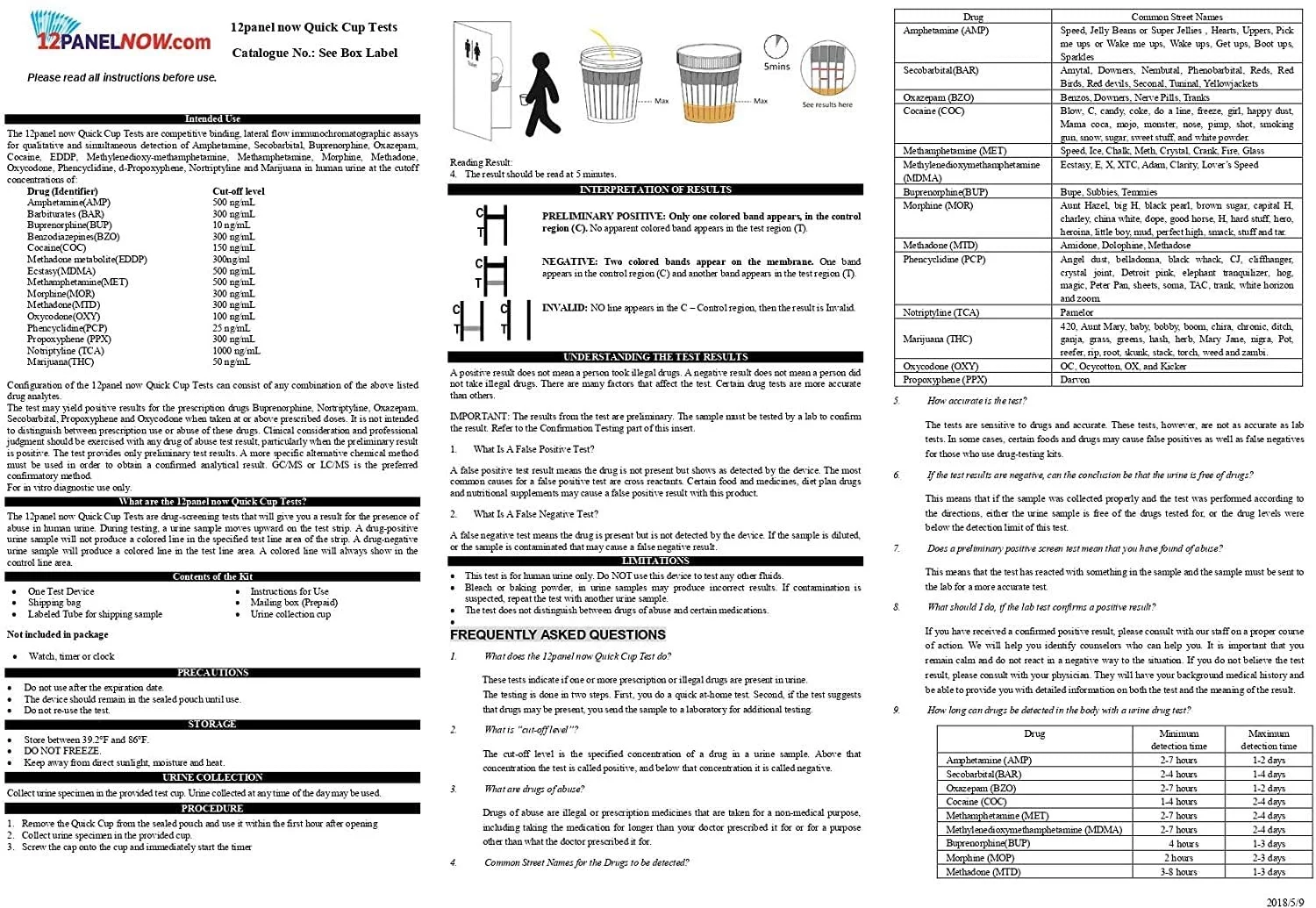 12panelnow.com 14 Panel Multi-Drug Urine Test with ETG & TML Detection [5 Pack]