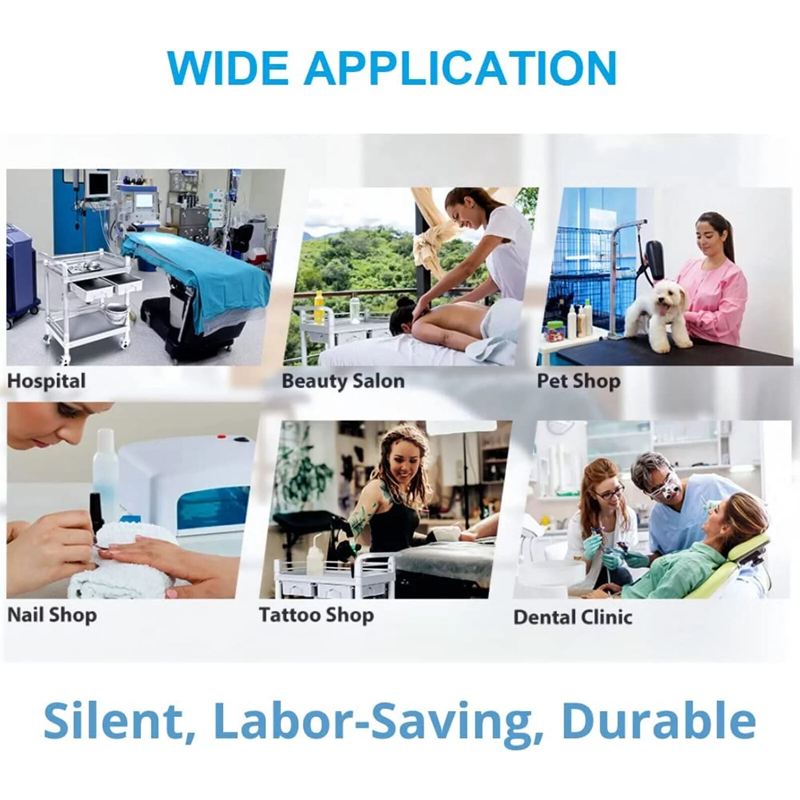 Medical Trolley Cart 3 Tier 330 Lbs Spacious Beauty Salon Rolling Utility Cart