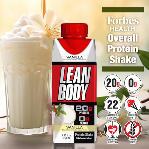 Labrada Lean Body Ready-to-Drink Strawberry Protein Shake, 40g Protein, Whey Blend, 0 Sugar, Gluten Free, 22 Vitamins & Minerals, 17 Ounce (Recyclable Carton & Lid - Pack of 12) LABRADA