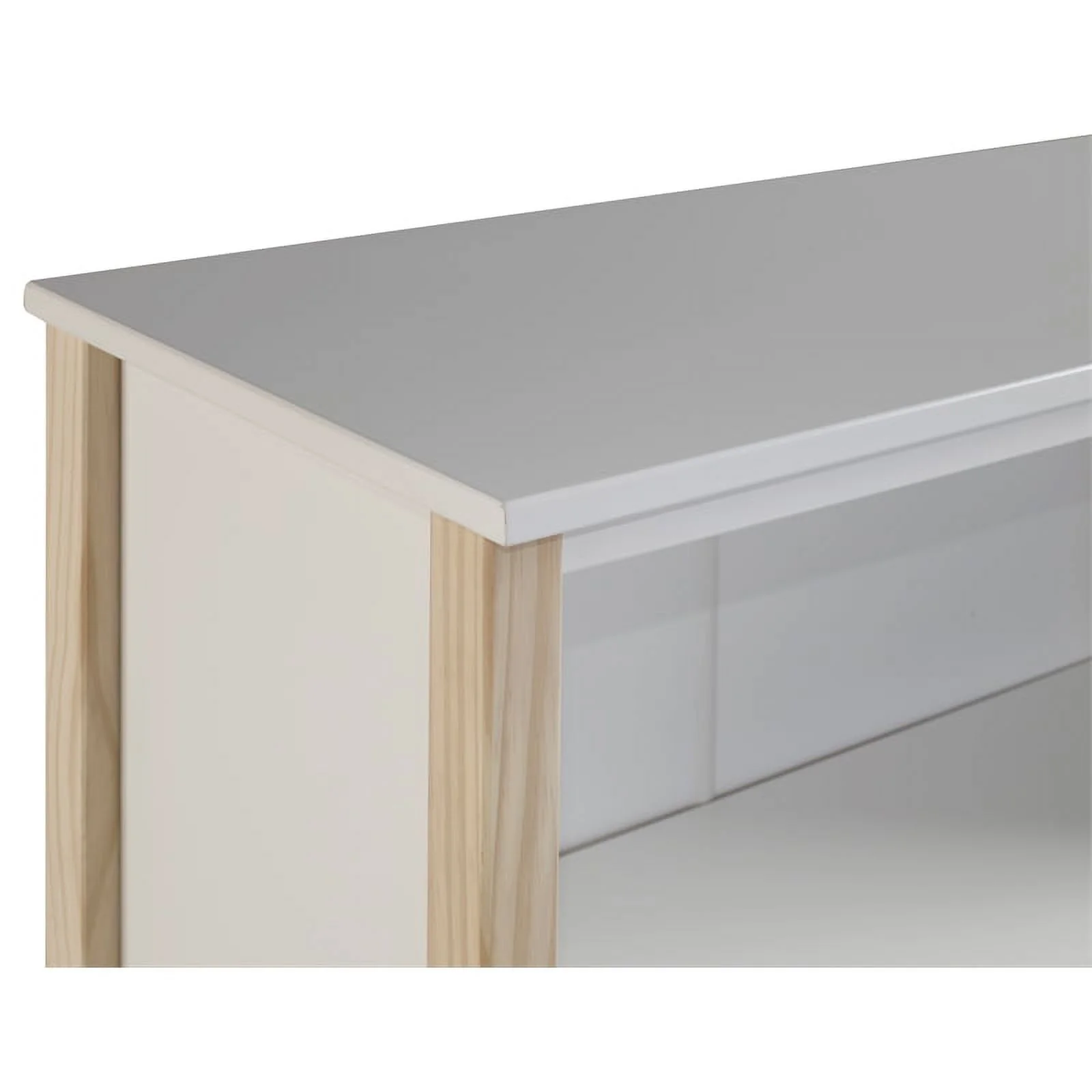 Linon Mila Wood Youth Bookcase in Natural and White