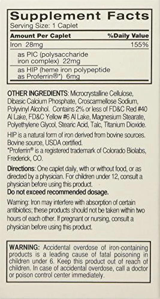 Feosol Complete with Bifera Iron 30 Caplets (3 Pack)