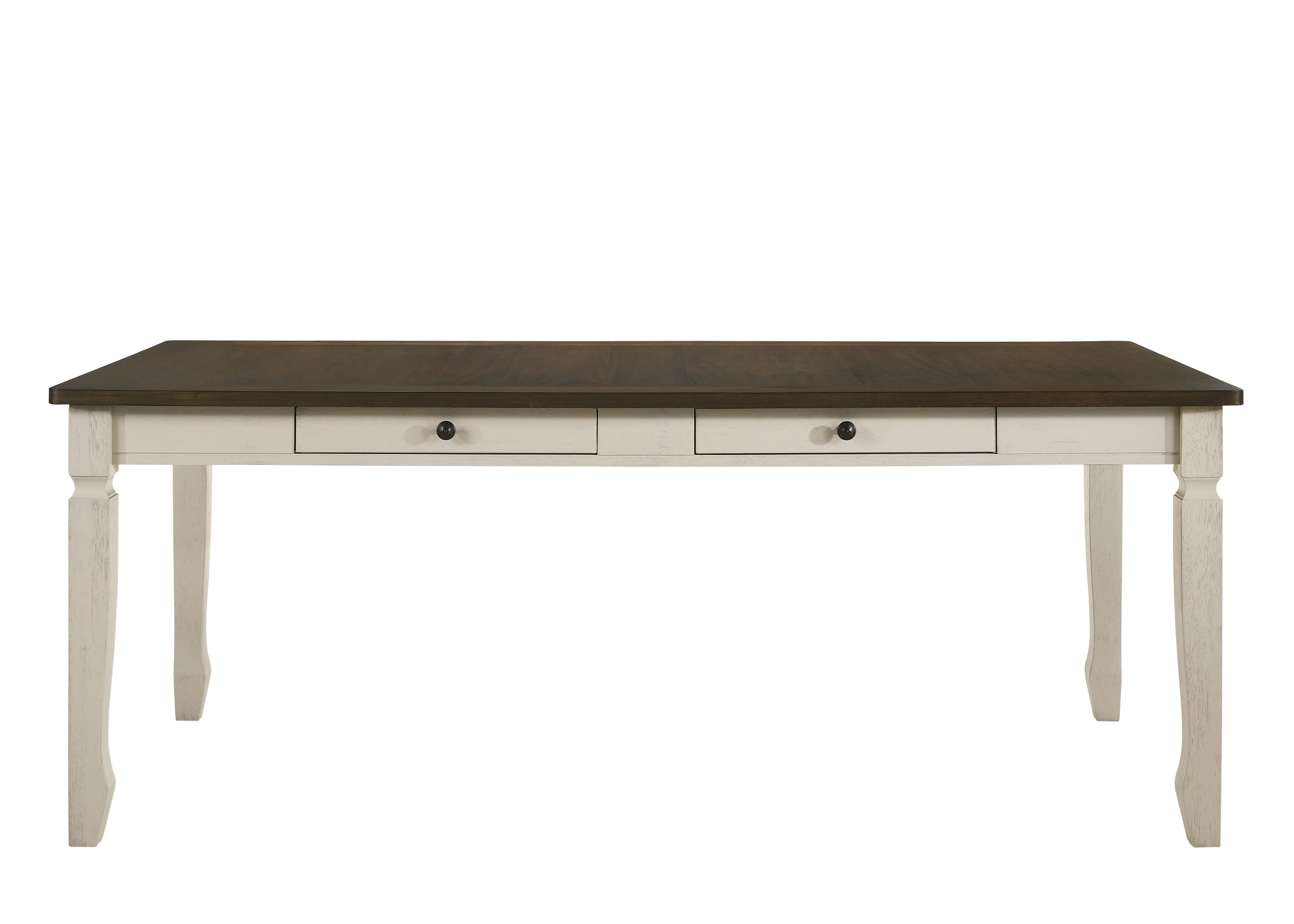 ACME Fedele Dining Table, Weathered Oak & Cream Finish 77190
